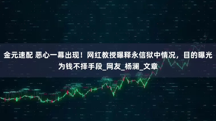 金元速配 恶心一幕出现！网红教授曝释永信狱中情况，目的曝光为钱不择手段_网友_杨澜_文章